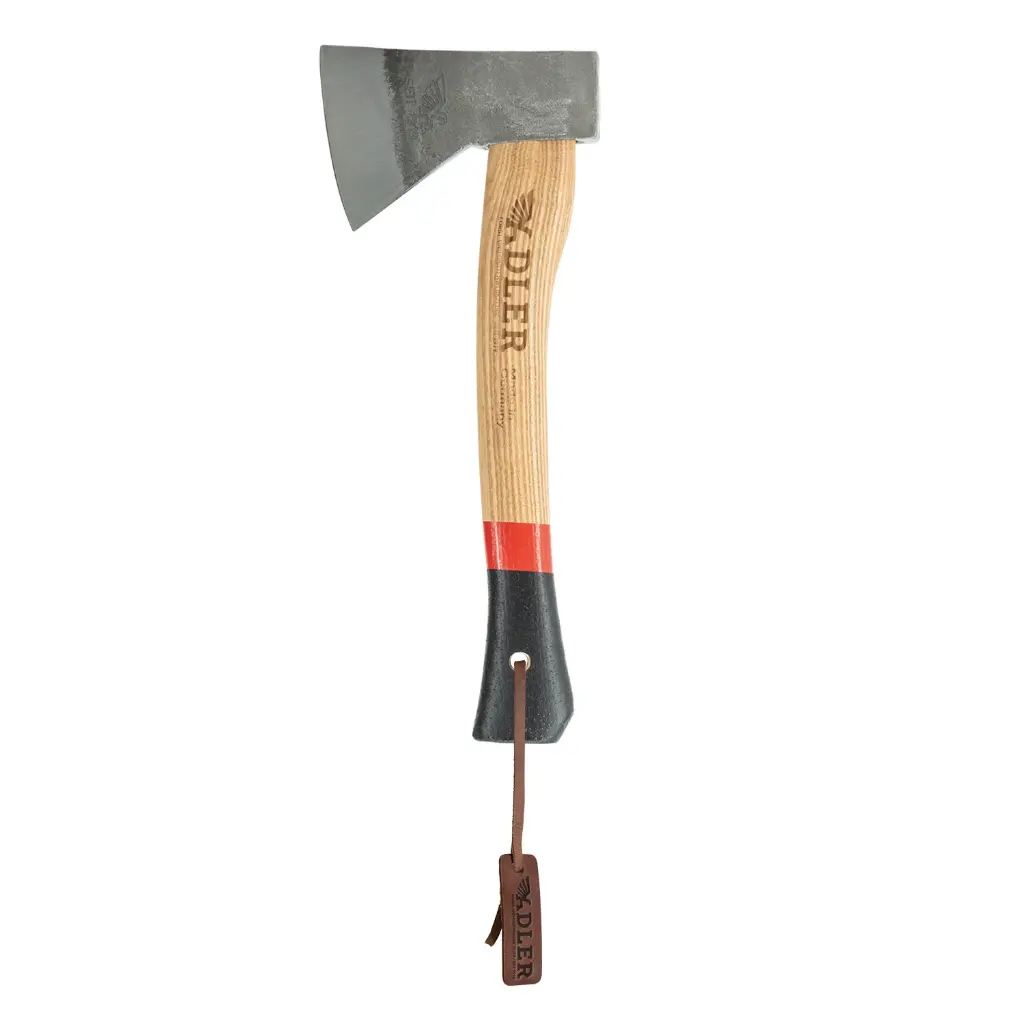 Adler - Hachette de camping (protection en cuir incluse)