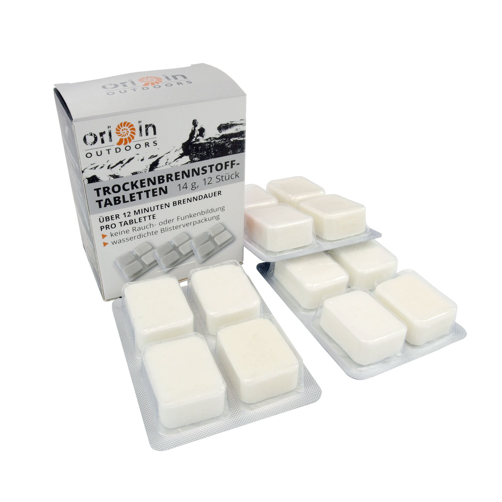[REL-179630] Origin Outdoors Tablettes de combustion solide, 12 pièces 